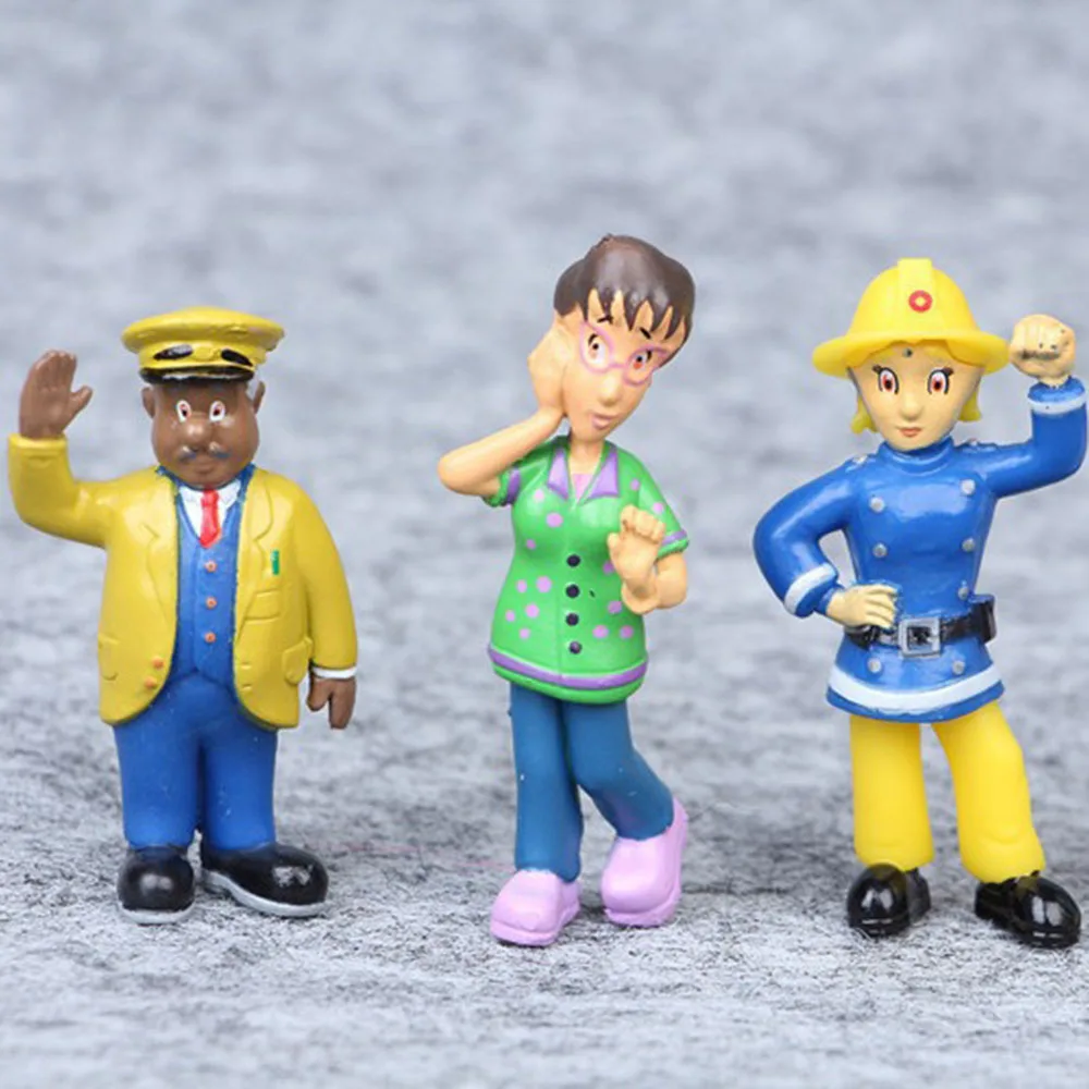 12pcs/set Cartoon Movie Fireman Sam Action Figure Toys PVC