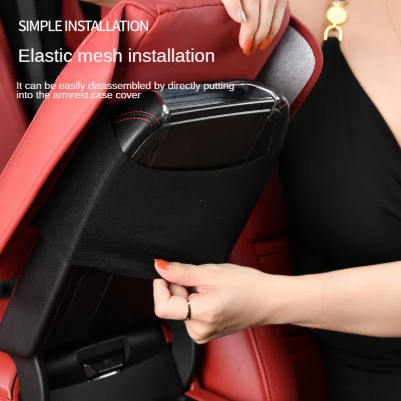 Xoyoeif Car Armrest Cushion, 5-in-1 Center Console Cover With 2 Storage Bags Cup Holder, Tissue Box Slot, Phone Slot For Car Sedans, Car Accessories Interior - View #3