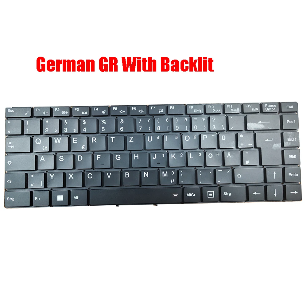 Teclado para Notebook com Retroiluminação para Medion Akoya Preto Alemão gr França e fr E14304 Md63780 - Imagem 2