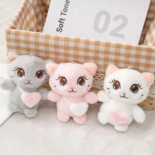 Cute Kitten with love bag Plush Toy so cute lucky cat fashione Key ...
