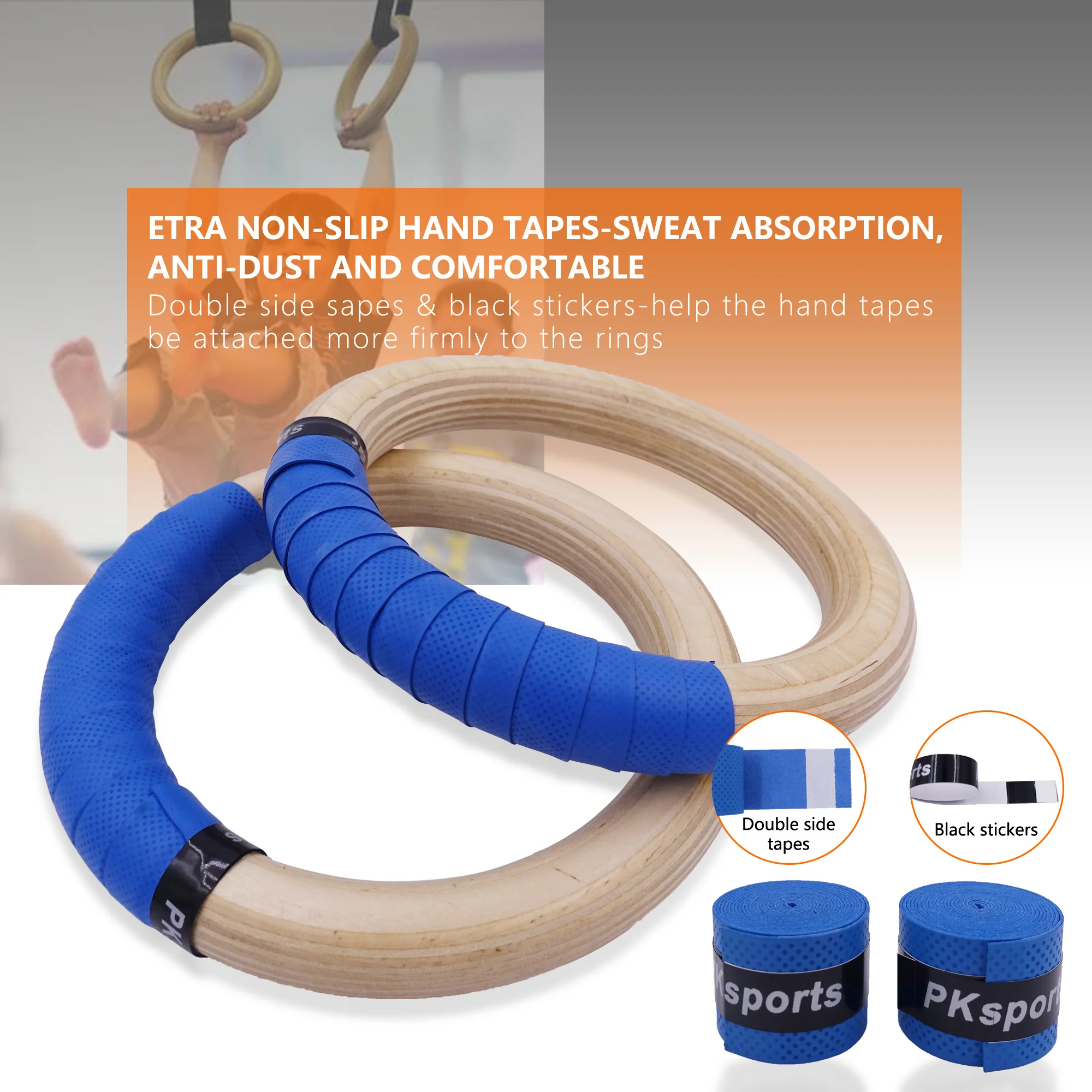 Wooden Gymnastic Rings for Kids 25mm Gym Ring with Adjustable Straps Buckles Indoor Fitness Crossfit Home Playground Gym Pull-up