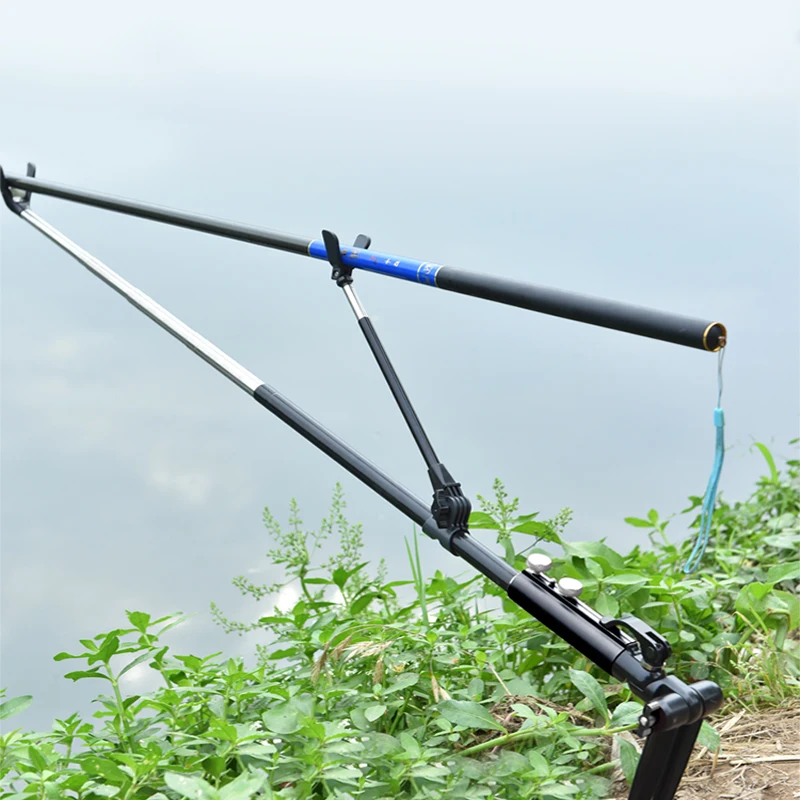 Stainless Steel Fishing Rod Bracket Carp Pedestal Thickened Telescopic Holder 2.4m