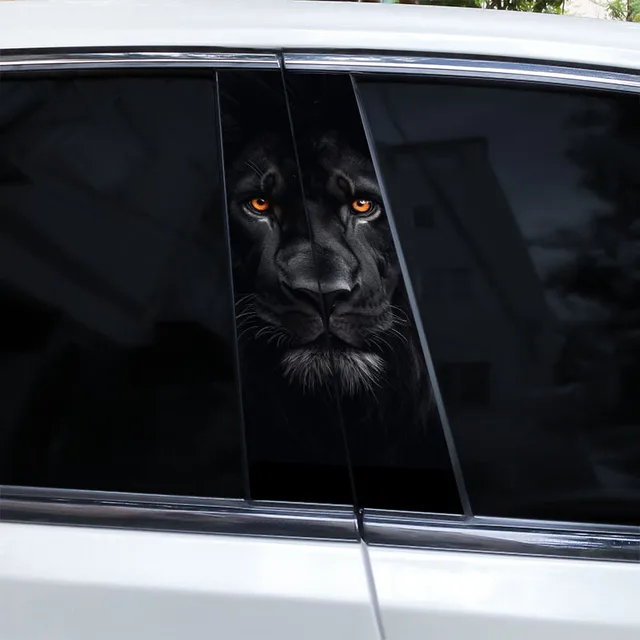 2pcs Animal Car B-pillar Waterproof Sticker DIY Car Door Pillar Decoration Sticker Suitable for Most Car Pillars 1