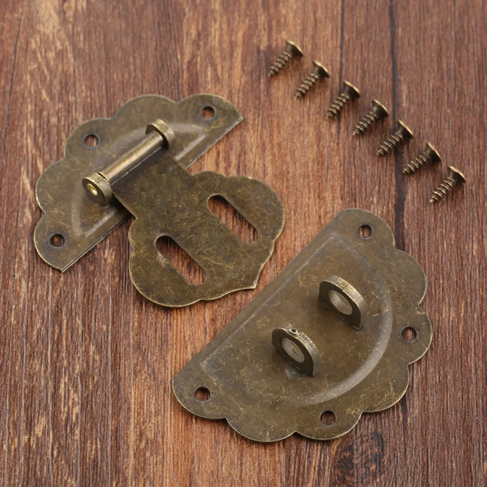 58mm Wood Box Hasp Drawer Latches Lock Catch Antique Bronze for Jewelry Box Suitcase Buckle Clip Clasp Furniture Hardware