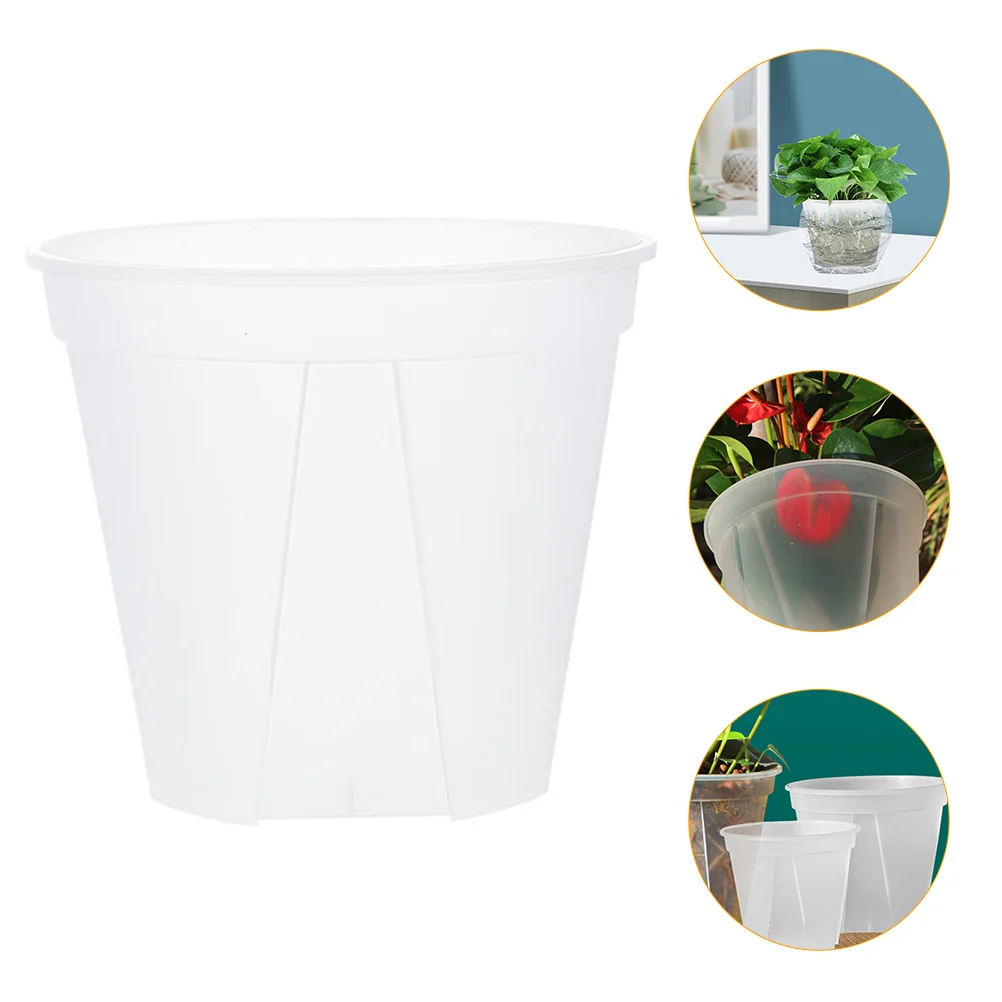 

10 Pcs Transparent Flower Pot Indoor Plant Pots Plastic for Plants Nursery Seedling Clear Orchid with Holes Cactus