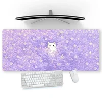 Lilac Mous Pad Kawaii Pastel Cat Mousepad Purple 800x400 Office Accessories Deskpad Cute Table Carpet Custom Desk Protection Mat