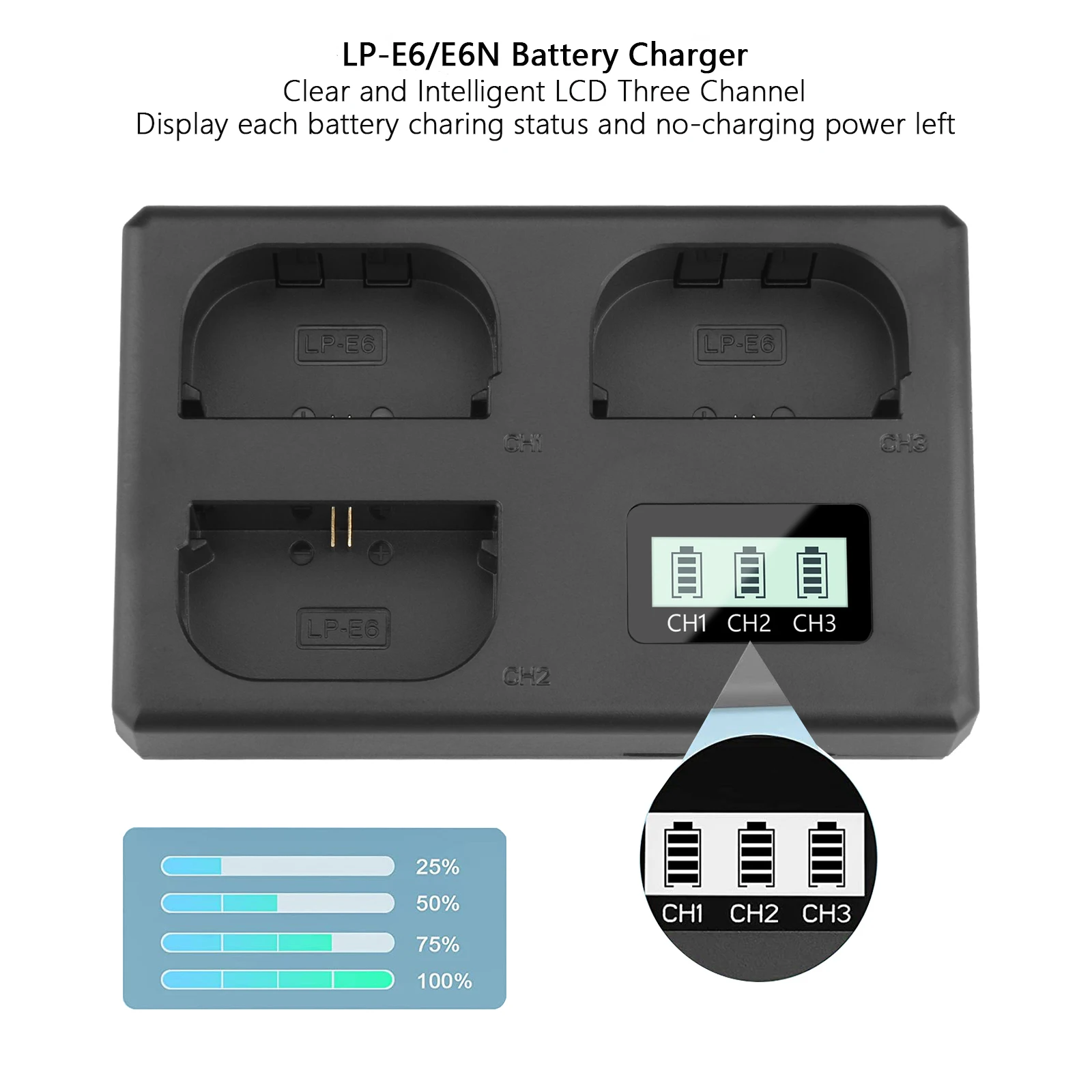 Triple Slot Battery Charger