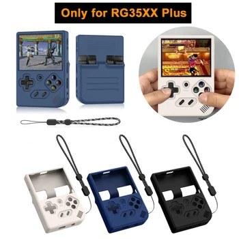 Solo per RG35XX Plus Custodia protettiva in silicone Console di gioco retrò Antigraffio con cordino Custodia morbida Accessori da gioco
