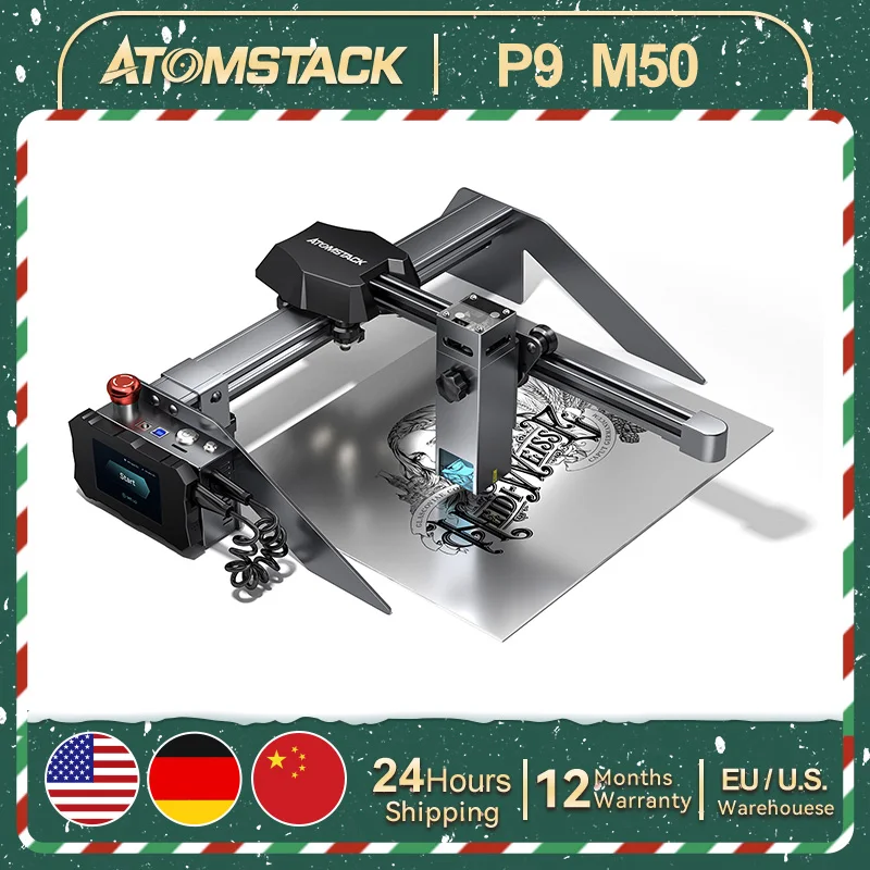 ATOMSTACK-M50レーザー彫刻機,固定金属彫刻機,木製アクリル,ステンレス 