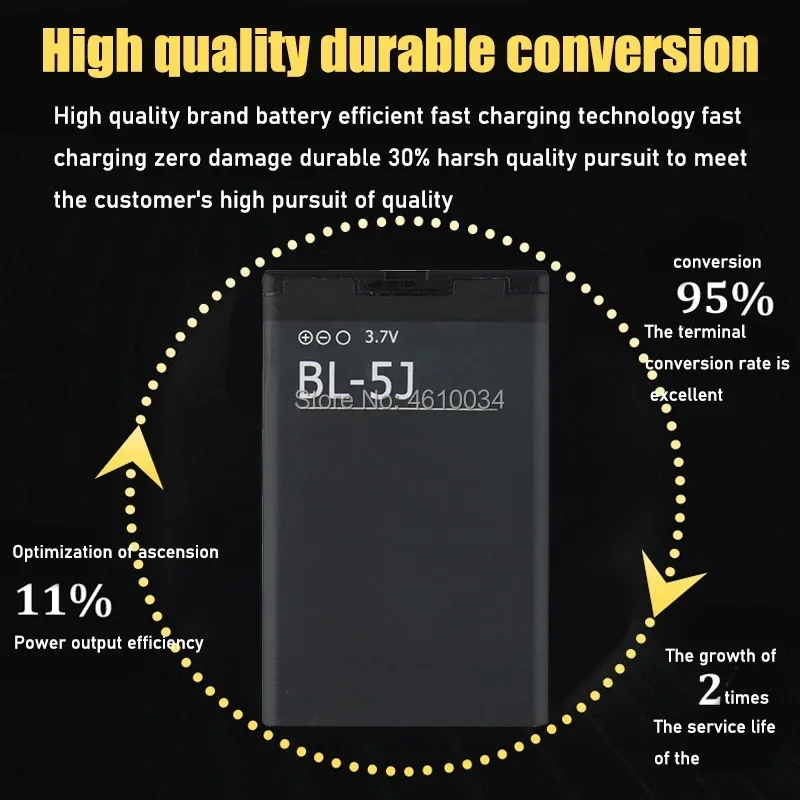 Batteria Del Telefono Bateria 2450Mah Bl-5J Bl 5J Per Nokia 5800 5800Xm 5230 5228 C3 Lumia 520 525 X6 X9 200 201 2010 302