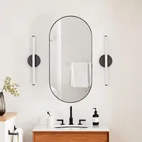 Oval Stainless Steel Recessed Medicine Cabinet with Adjustable Glass Shelves Wall Mount Organizer 2