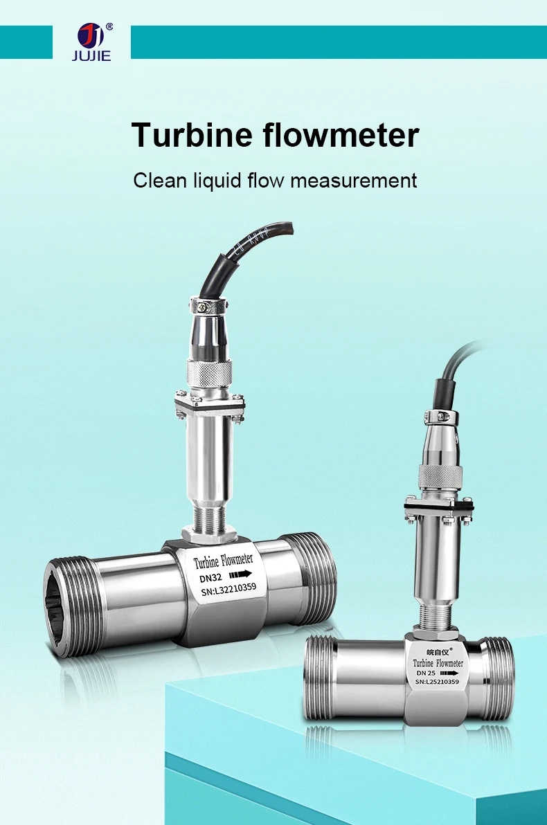 Pulse Turbine Flowmeter Female Thread Connection Diesel Milk Alcohol Methanol W