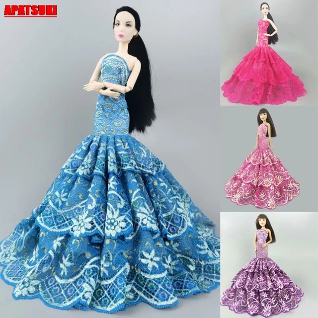 Compra online de Vestidos de baile coloridos vestidos de festa para boneca barbie  roupas de noiva de casamento(SEM BONECAS)