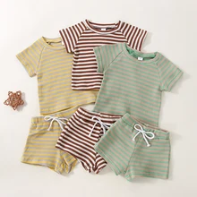 Yg 2022 Summer Children's Suit Baby Boy Cotton Short Sleeves + Shorts 2-piece Baby Clothes Baby Casual Clothes