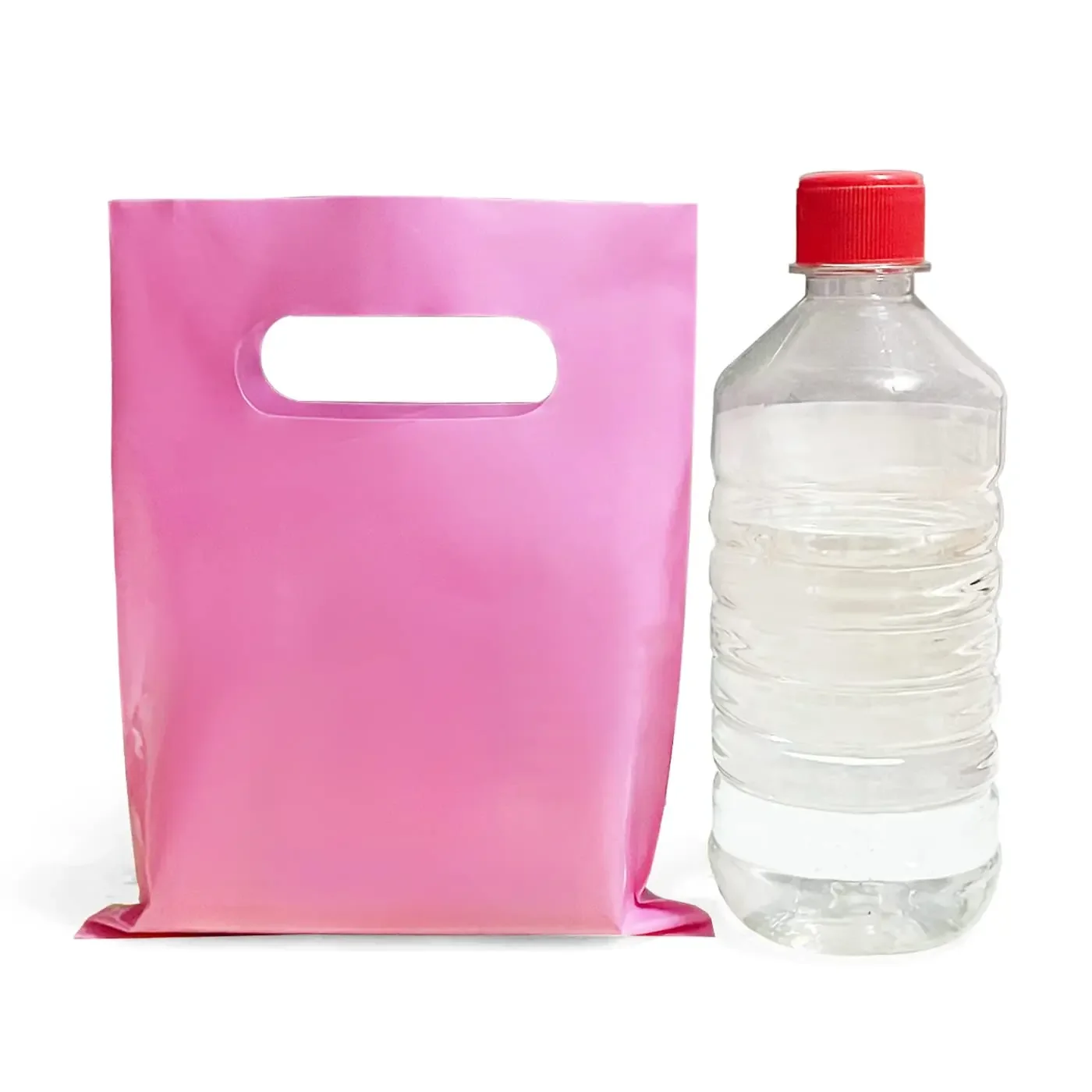 50/100PCS Plastic Gift Bags Colorful Clear Plastic Bag With handle Party Supplies Christmas Candy Pouch Small Party Favor Bags