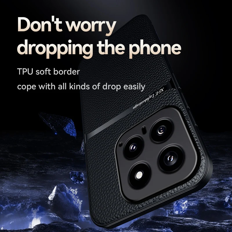 Premium Magnetic Leather Car Holder Case - Silicone Protective Back Cover