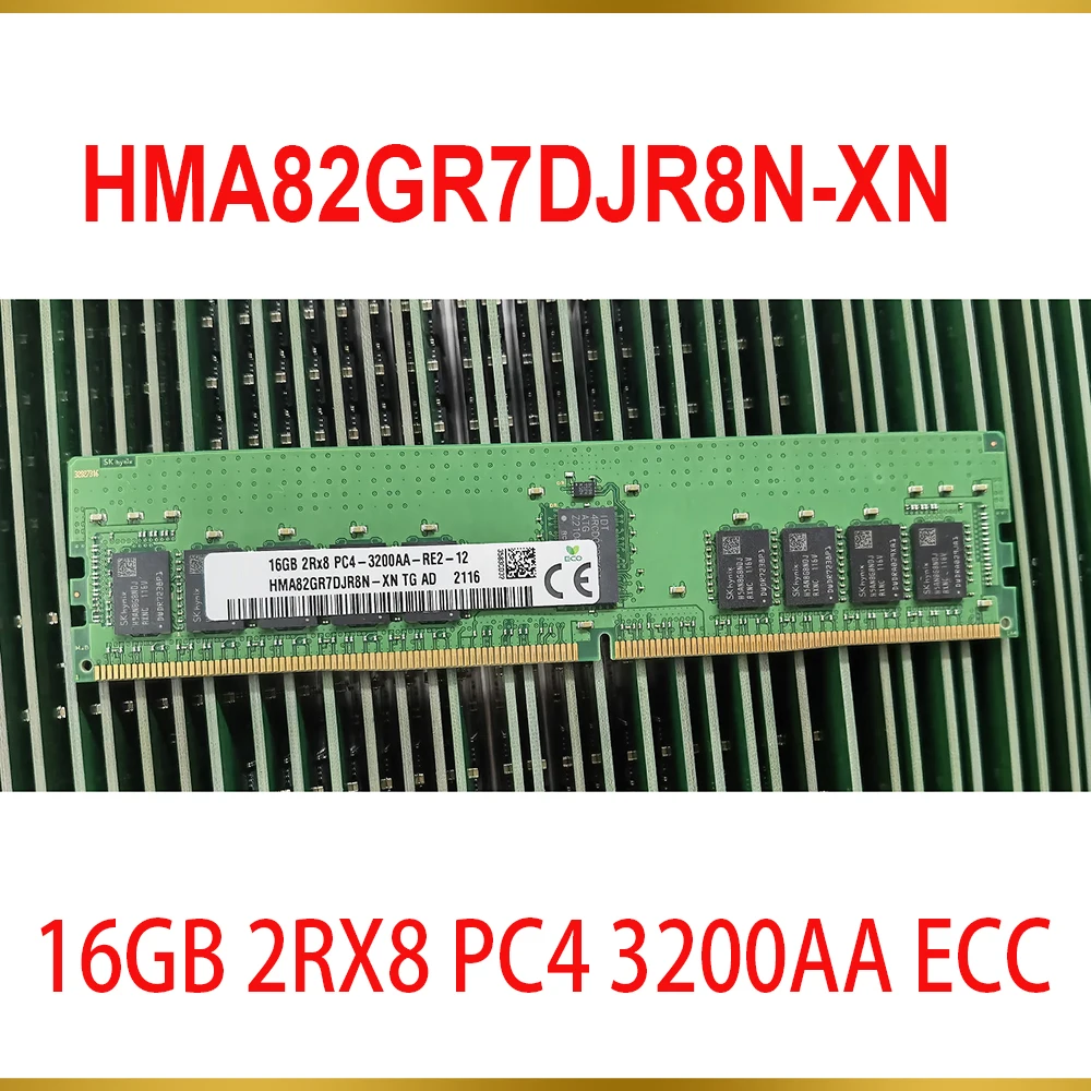 1Pcs For SK Hynix RAM 16GB 2RX8 PC4 3200AA ECC Memory 16G DDR4 3200 HMA82GR7DJR8N XN