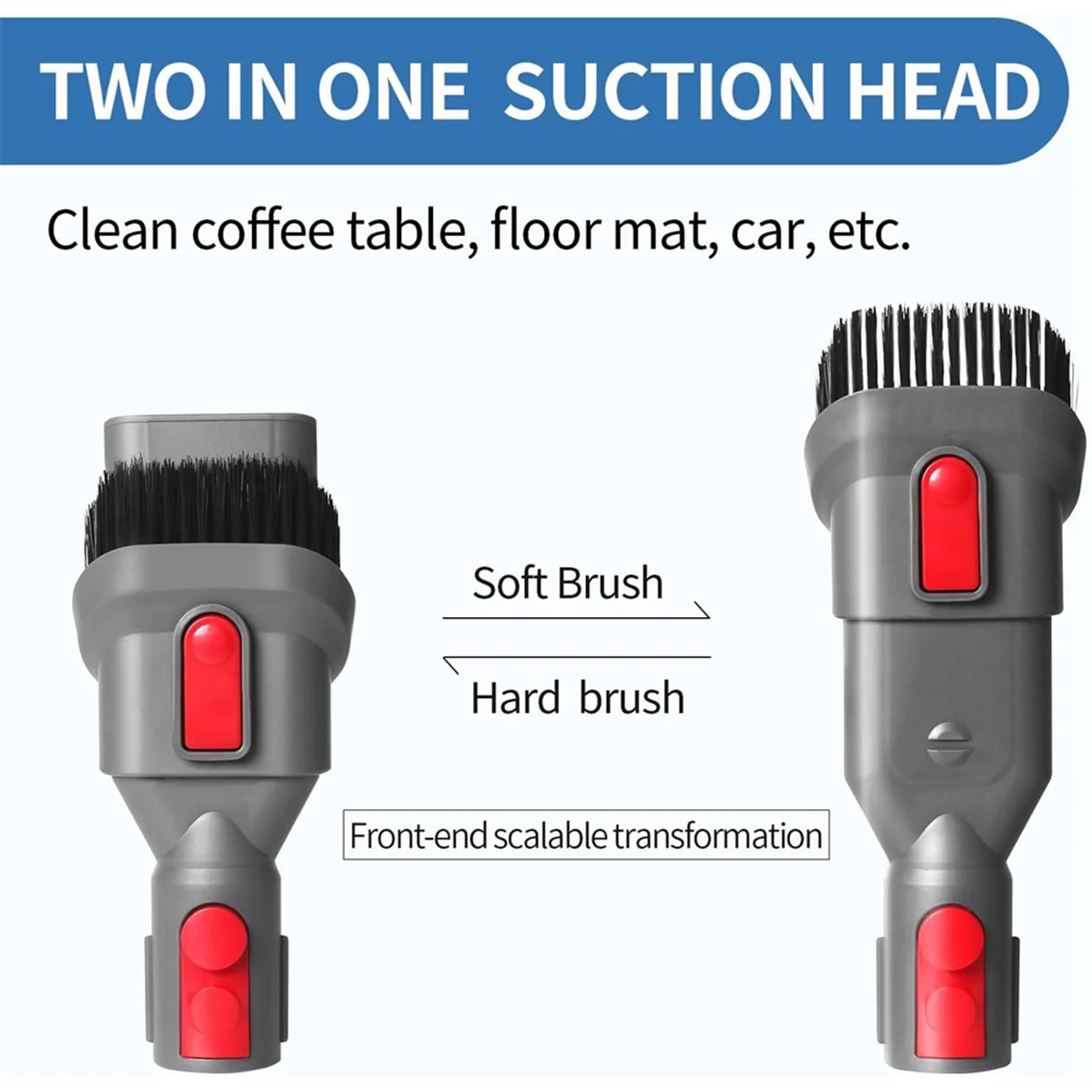 For V15 V11 V10 V7 V8 Vacuum Cleaner, Flexible Extension Hose Mattress Tool Stiff Brush Soft Bristle Attachment 2