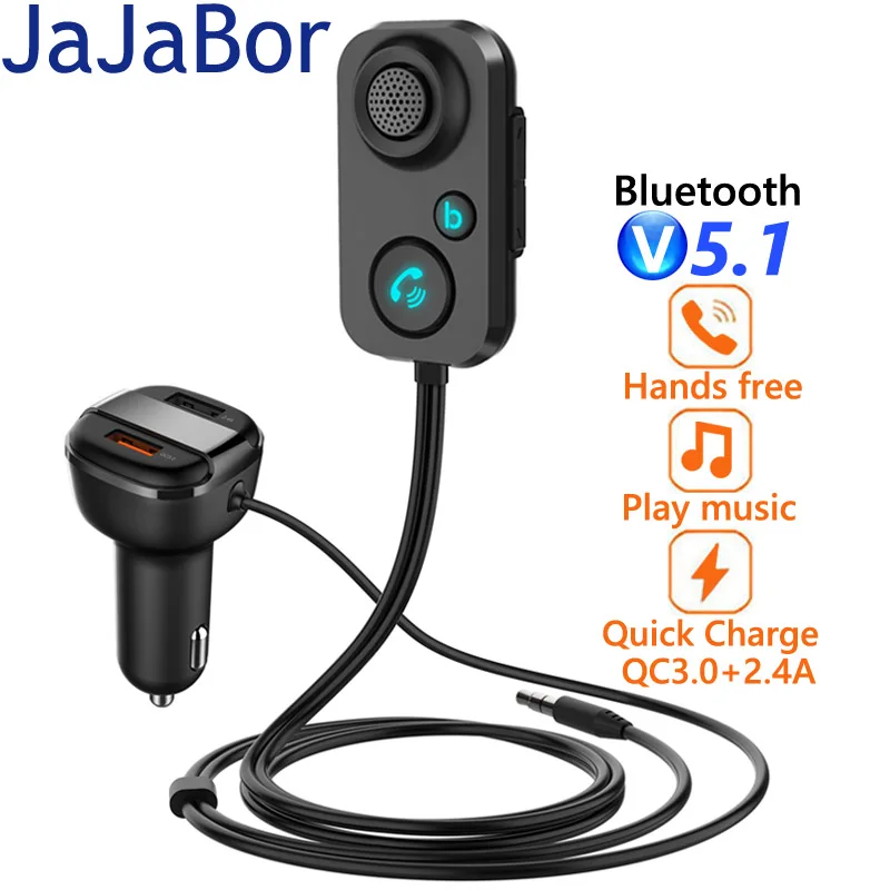 JaJaBorHandsfreeBluetoothCarKitVoiceAssistantDualUSBQC30Car