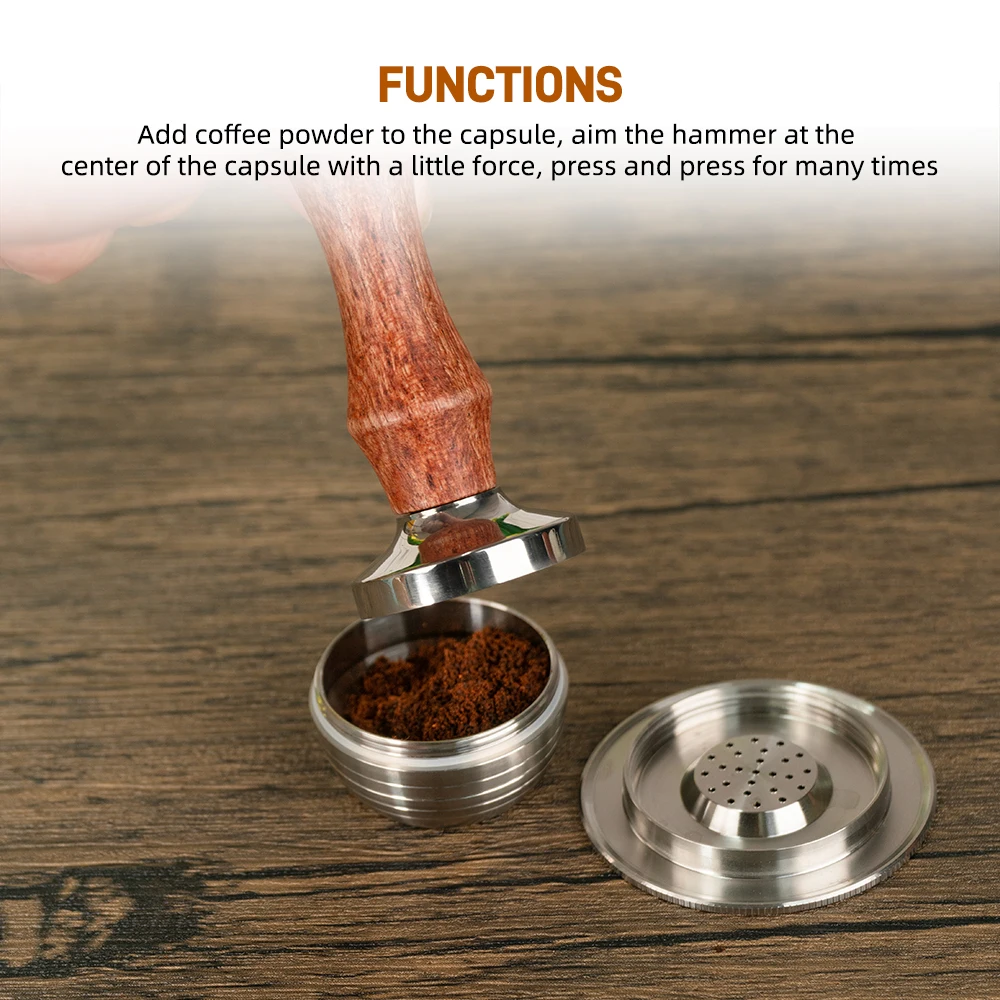 일리 K-컵 Dolce Gusto Vertuoline Caps와 호환되는 Woodend Handle이 포함된 커피 프레스 도구 프리미엄  탬퍼 - AliExpress