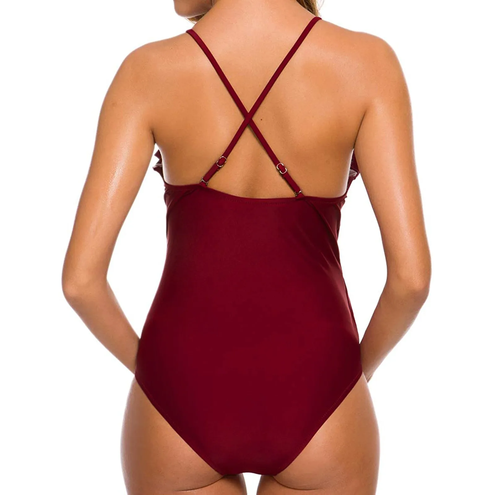 Pregnant Swimsuit Sexy Maternity Solid Backless Bikinis Falbala Ruffle Beachwear for Women in Summer maternity swimwear women beachwear