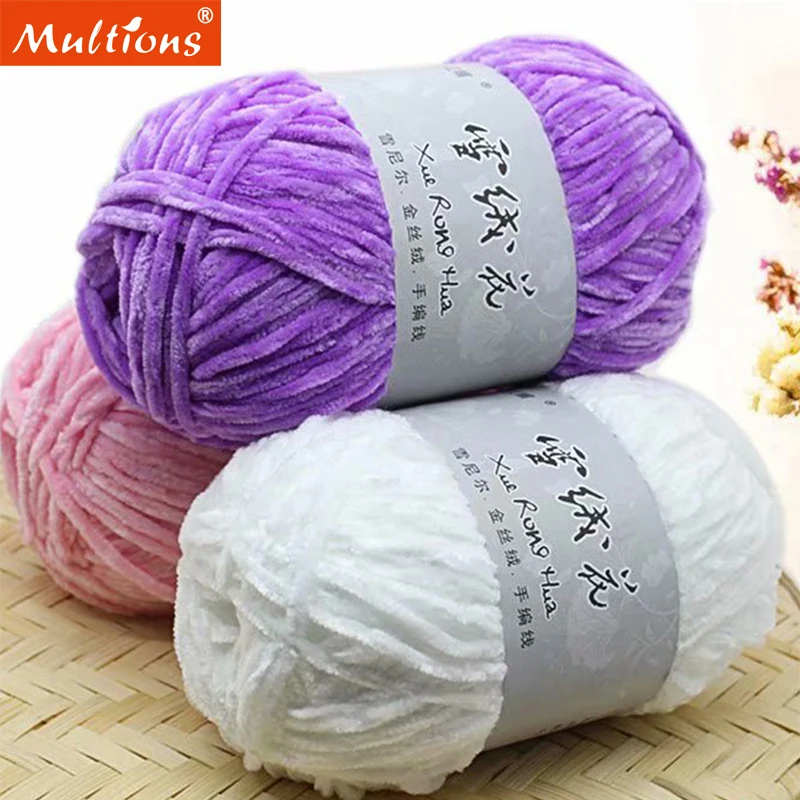 100G/Roll Edelweiss Garen Pluche Chenille Medium Grof Wol Diy Gehaakte Trui Sjaal Draad Pop Draad Hand Gebreid