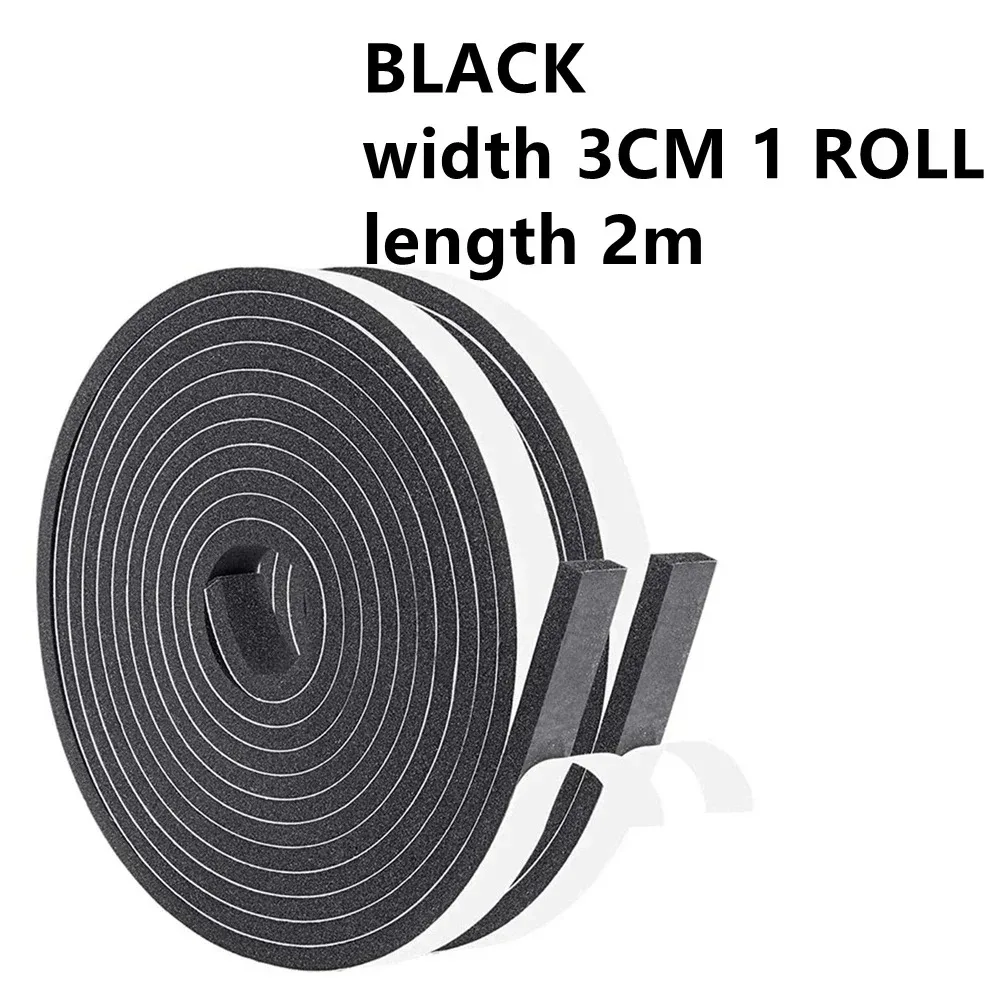 1PC 2mx3cm Foam Sea Strip Tape Adhesive Anti Collision Soundproof Weather Stripping for Doors Windows Furniture Protection