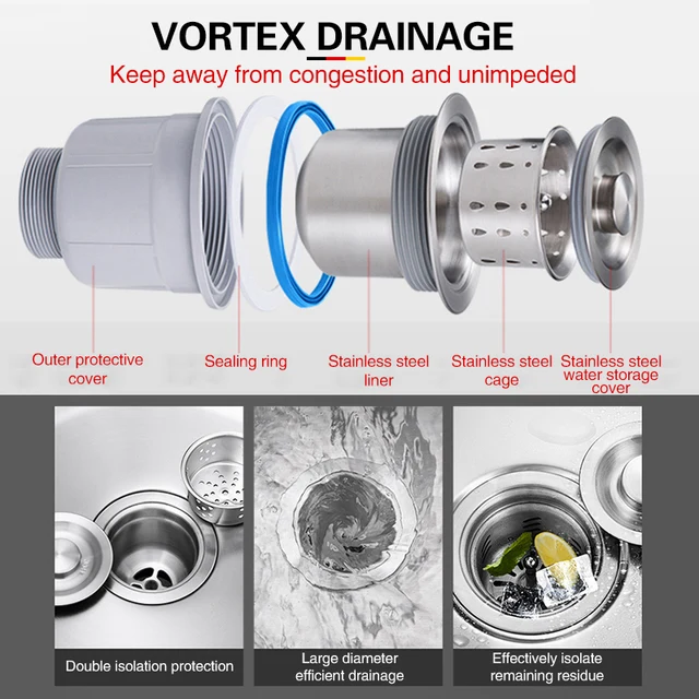 Kitchen Sink ตะกั่ว-ฟรี Austenitic ทำด้วยมือแปรง304สแตนเลส3มม.ความหนาอ่างล้างจานชามเดี่ยว 5