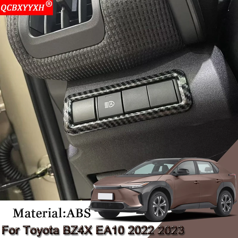 

1pcs ABS Car Headlight Switch Button Adjustment Sequins Internal Stickers Cover Accessories Fit For Toyota BZ4X EA10 2022 2023