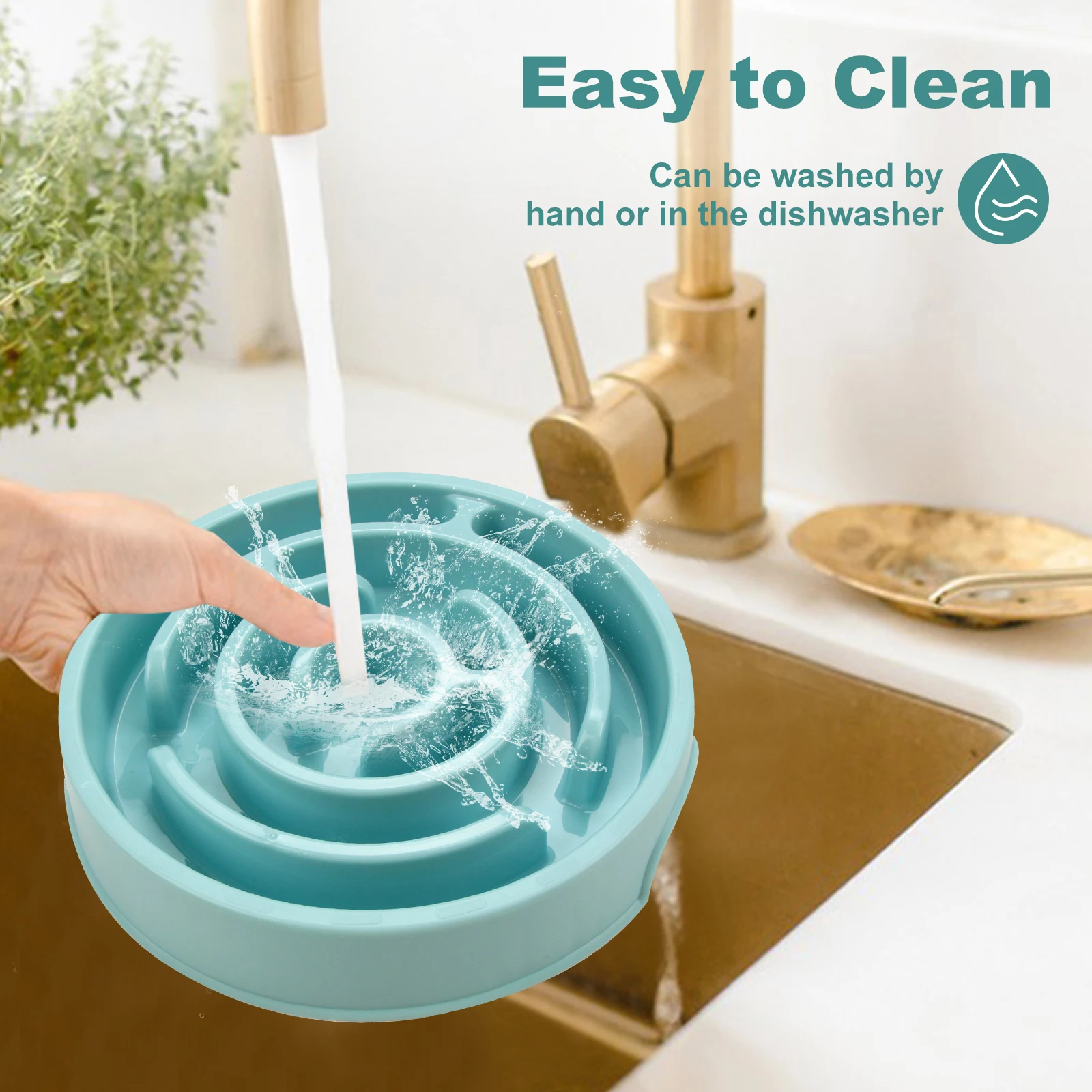 Pet Dog Slow Feeder Bowl Fun Non Slip Anti-Gulping Slower Food Feeding Dishes Eco Dog Bowl for Small Medium Large Dogs Puppy 3