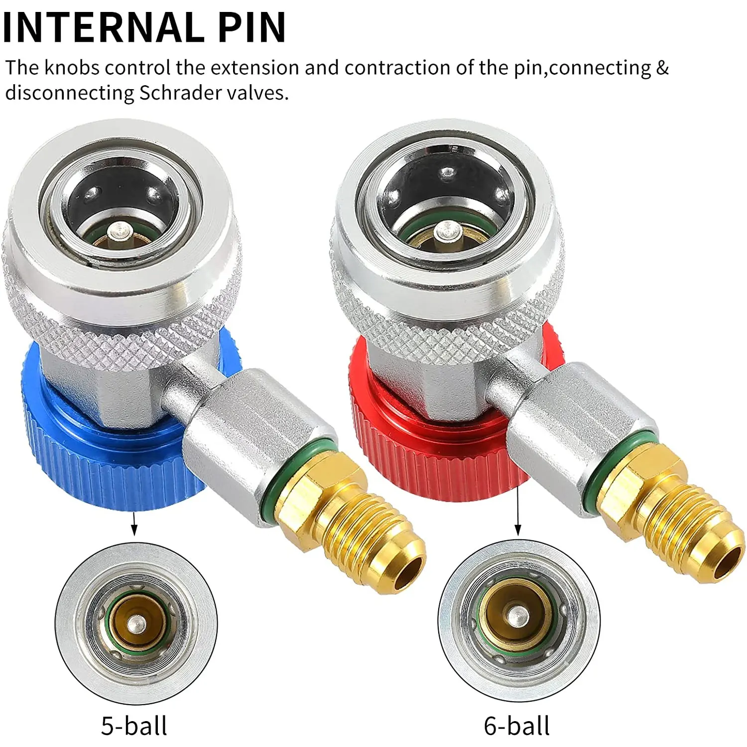 Air Conditioner Coupler R134A H / L Adapters Quick Coupling Air Conditioner Coolant Adjustable Brass Adjustable air conditioning fluoride Quick Coupler