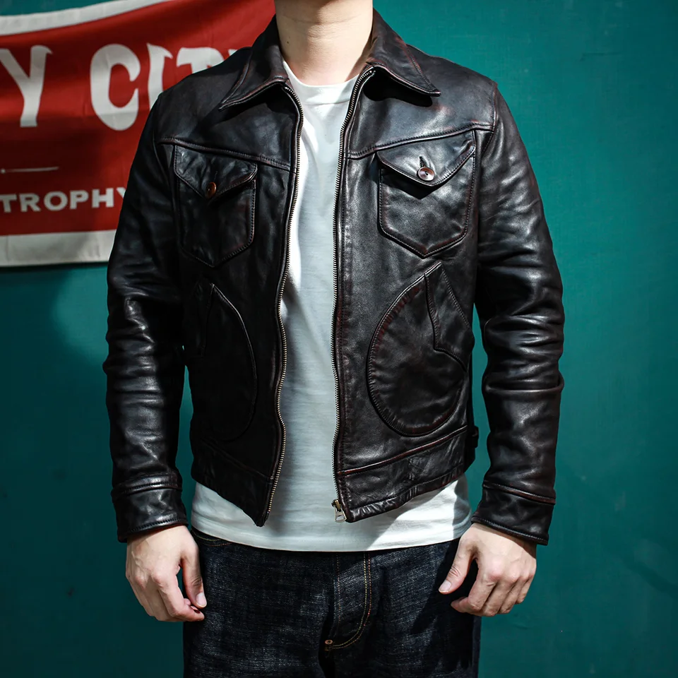 2005-1 Baca Deskripsi! Jaket Bergaya Penutup Kuda Klasik Kulit