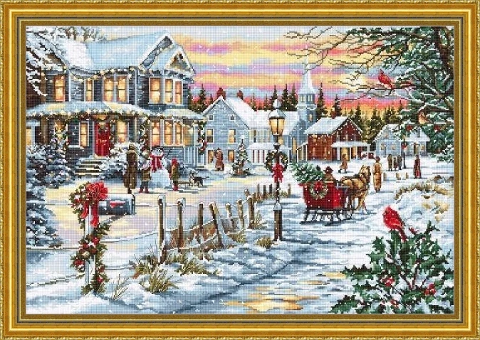 Luca-S Cross Stitch Kit - Dreaming Of A White Christmas - View #6