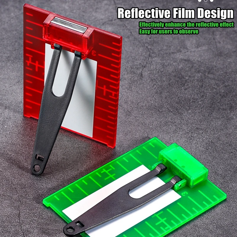 Laser Level Target Board Red/Green Line Beam Distance Plate Inch/cm Leveling Board Tool Hanging On Wall & Floor