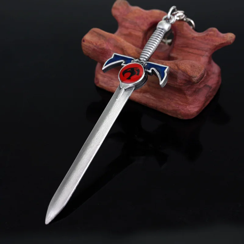Thundercats 3D necklace Keychain Leopard Panther Head Shield Sword Metal Car Keyring cosplay props accessories fans Gifts