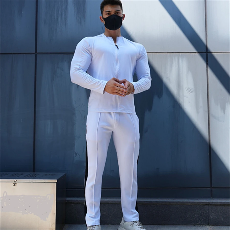 

Spring and Autumn Fashion New Men's Jacket Set Casual Set Spliced Pants Baseball Jacket High Quality fashion Clothes