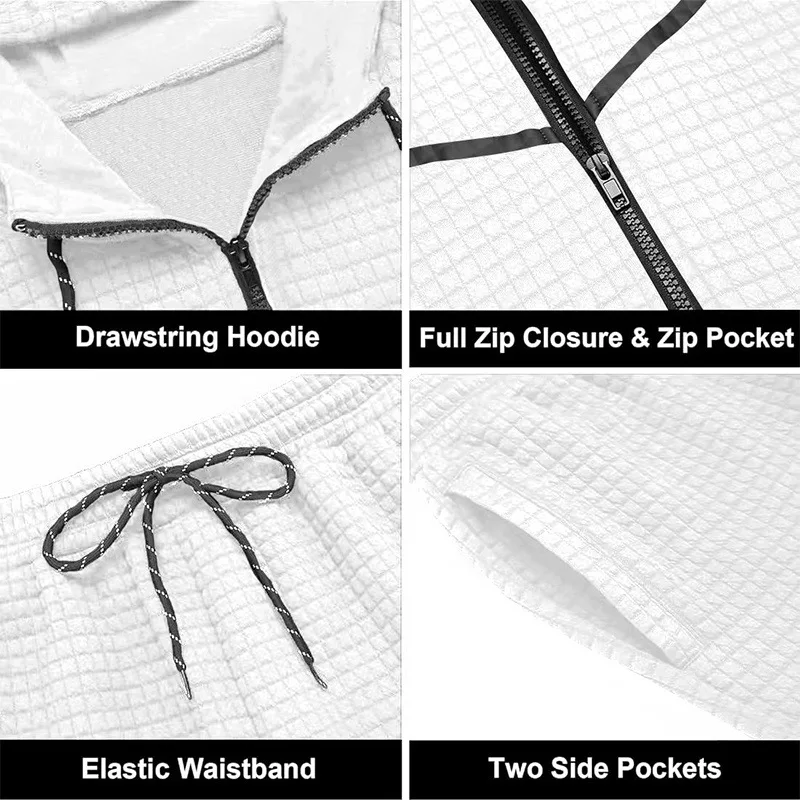 Autumn and Winter 2023 Men's Fashion Trend Casual Sports Running Small Square Zipper Hooded Men's Two-piece Suit