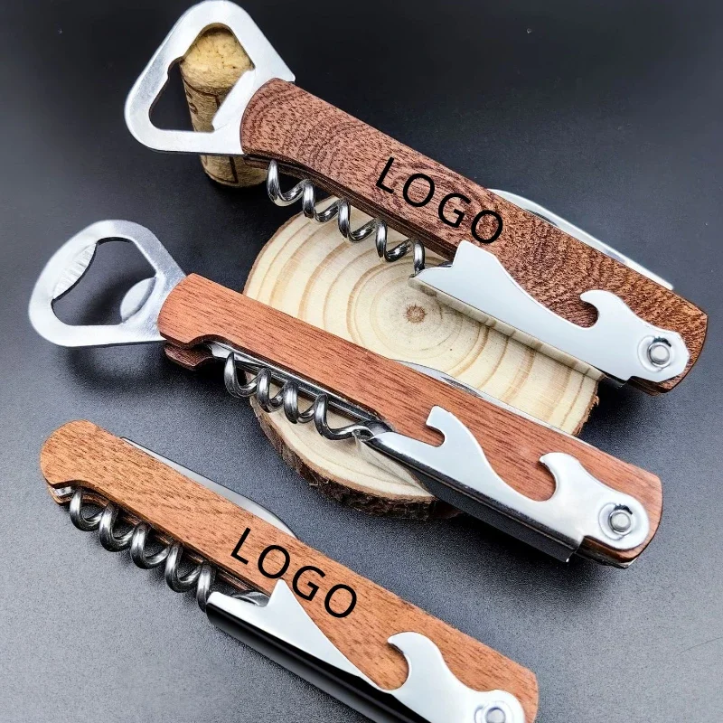 Wooden Wine Opener Multi Functional Laser Engrave Personalized