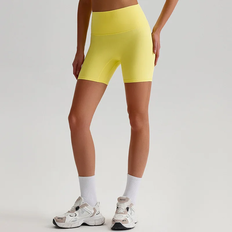 Solid Color High Waist Women Sports Short Soft Soft Fitness Athletic Tight Workout Yoga Short Legging Cycling Run Gym Training