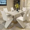 Marble Square Dining Table Set 4 Chairs and 6 Chairs,modern Luxury Gold with 6 Seater Restaurant Dining Room Furniture 5 Marble Square Dining Table Set 4 Chairs and 6 Chairs,modern Luxury Gold with 6 Seater Restaurant Dining Room Furniture 5