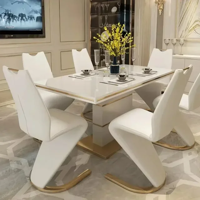 Marble Square Dining Table Set 4 Chairs and 6 Chairs,modern Luxury Gold with 6 Seater Restaurant Dining Room Furniture 5 Marble Square Dining Table Set 4 Chairs and 6 Chairs,modern Luxury Gold with 6 Seater Restaurant Dining Room Furniture 5