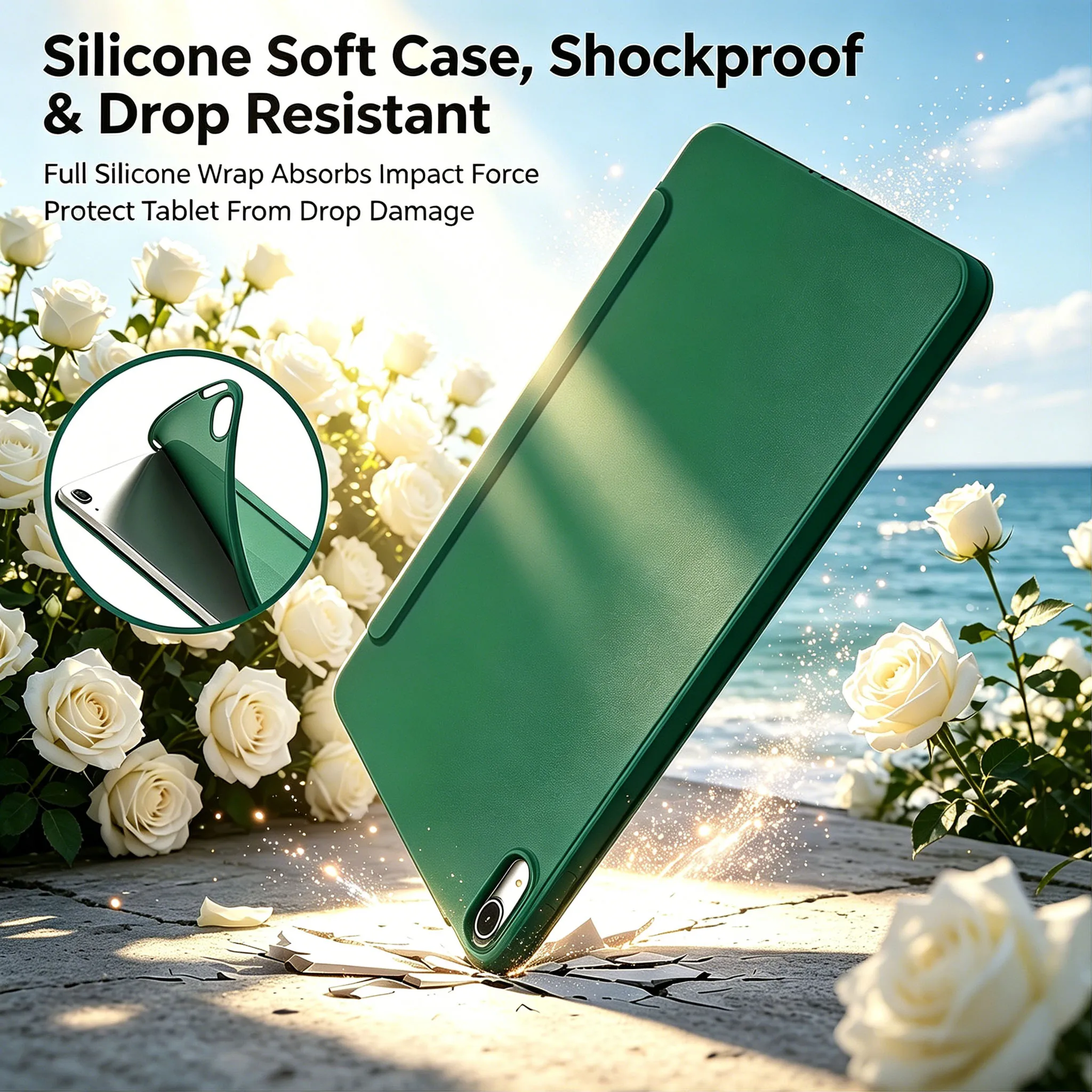 Sleek Shockproof Full-Cover Soft Tablet Case
