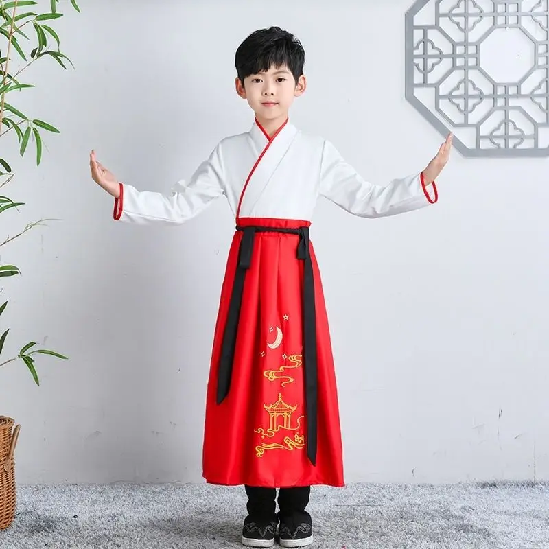 Ancient Kids Traditional Dresses Chinese Outfit Girls Costume Folk Dance Performance Hanfu Dress for Children