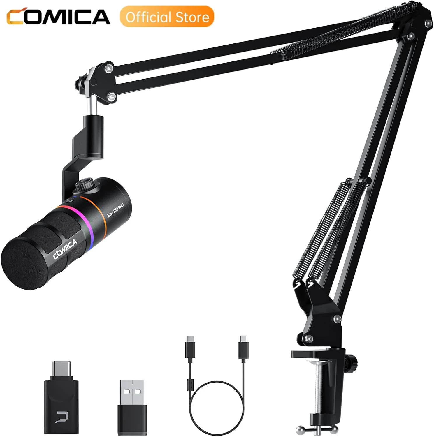 COMICA D10 PRO RGB カーディオイド USB/XLR ダイナミック ワイヤレス