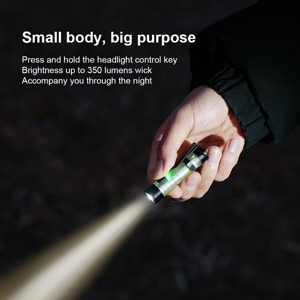 LED Outdoor Mini Flashlight with Magnetic Hook Portable Camping Flashlight Camping Pocket Torch for Fishing Hiking