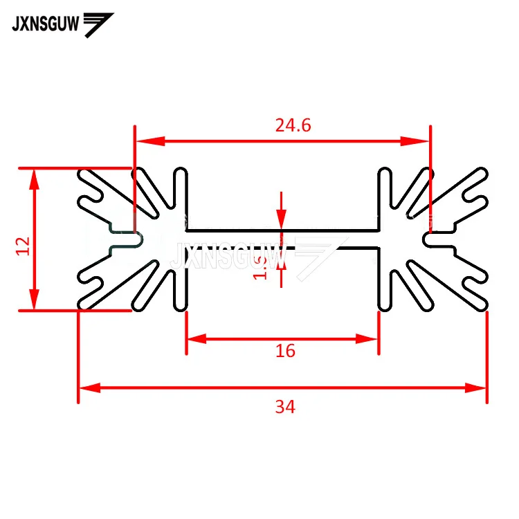 10pcs 34x12x25mm /30mm/35mm/40mm black radiator TO-220 Insulating strip MOS triode regulated IC aluminum radiator to220 heat sink cooler