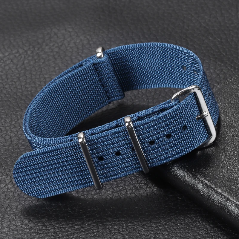 Versatile Ribbed Nylon Watch Strap - Unisex Nylon Bracelet for Military Style Watches
