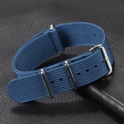 Stylish Ribbed Nylon Watchband - Versatile Accessory - 18mm (Blue)