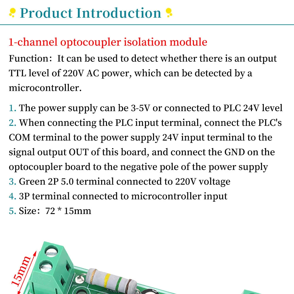 AC 220 V 1/2/3/4/8 Kanal MCU TTL Level 8 Ch Optokoppler Isolation Test Board Isolierte Erkennung Tester PLC Prozessoren Modul – Detail 1
