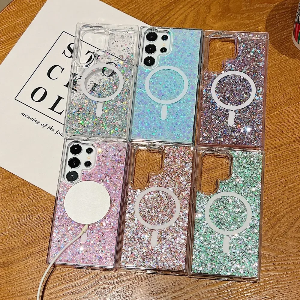 Bling Glitter Shockproof Hard Back Phone Case with MagSafe Technology